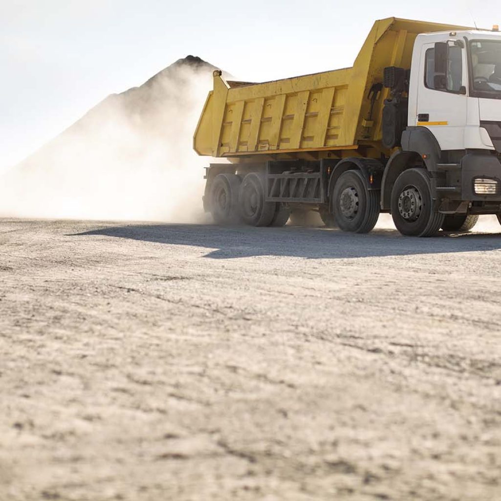Dump truck at quarry